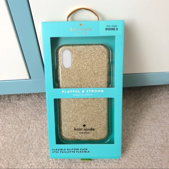 kate spade Accessories - Kate Spade iPhone 10 (x) gold glitter case